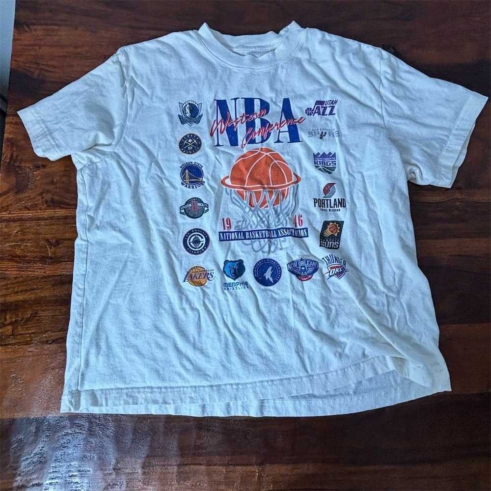 Vintage NBA Western Conference‎ Men's Graphic T-Shirt Size L Multicolor